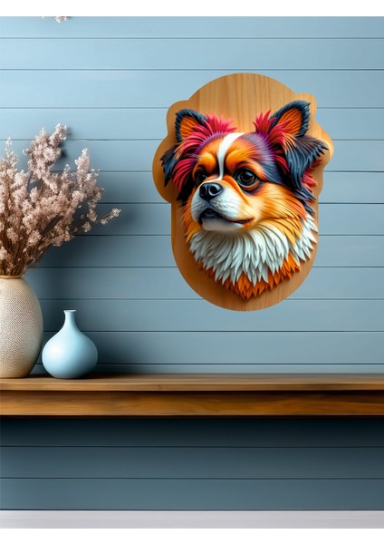 12 x 18 cm 3D Görünümlü Köpek Mdf Duvar Dekoratif