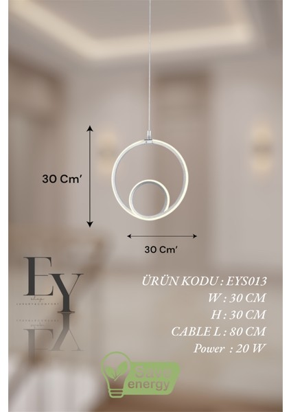 Modern Beyaz Damla Göz Model Tek Renk LED Avize fırsatları