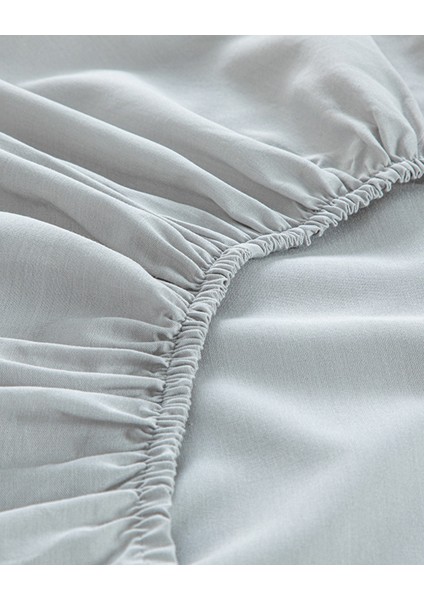 Novella Premium Soft Cotton Çift Kişilik Lastikli Çarşaf Takımı 160 x 200 cm Gri