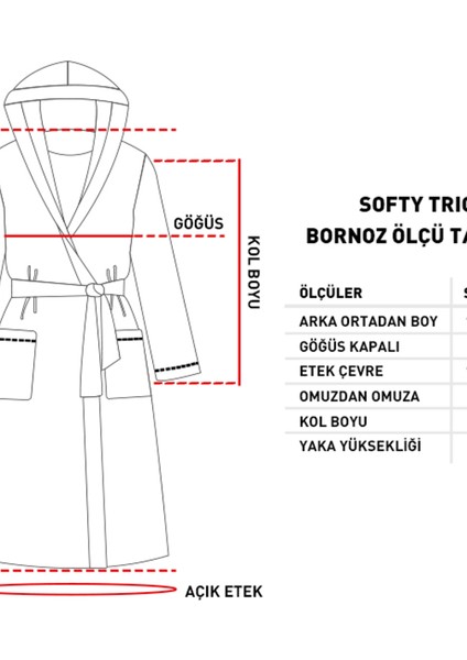 Softy Triga Pamuklu Kapüşonlu Bornoz L- x l Beyaz