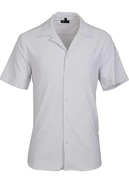 Beyaz Comfort Fit Kısa Kol Gömlek