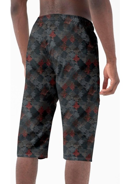 Diz Altı Uzun Model Su Itici Özellikli Likralı Esnek Kumaş Erkek Plaj Deniz Kapri Şort - 943-SIYAH fiyatları