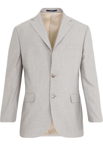 Bej Casual Mono Yaka Ceket