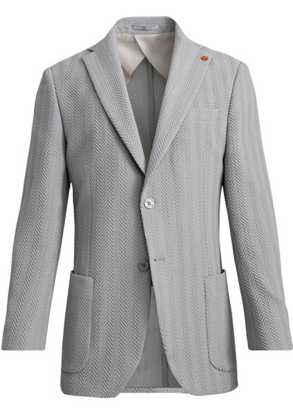 Gri Mono Yaka, Torba Cep, Çift Yırtmaç Ceket