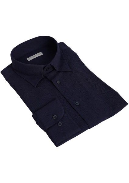Lacivert Slim Fit Uzun Kol Gömlek fiyatları