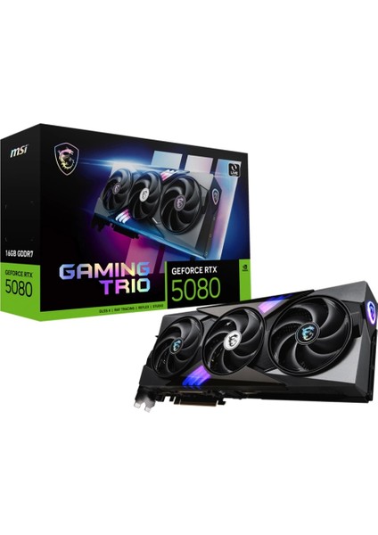 Msı Geforce Rtx 5080 16G Gaming Trio 16GB Dlss 4 256 Bit Gddr7 Ekran Kartı