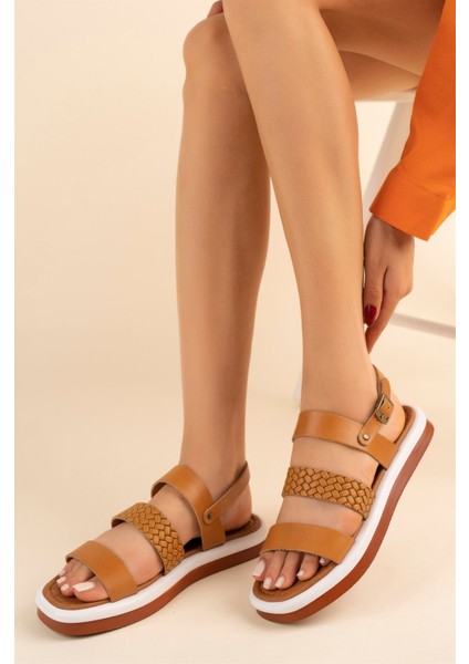 3 Bantlı Vaketa Sandalet TABA modelleri