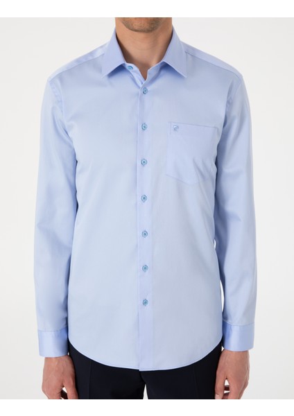 Erkek Koyu Mavi Regular Fit Uzun Kollu Basic Gömlek 50302972-VR032