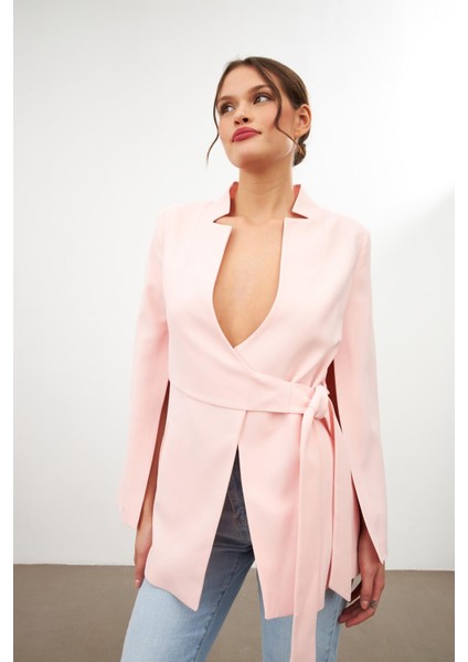 Pudra Kol Detaylı Belde Bağlama Detaylı Ceket fiyatları