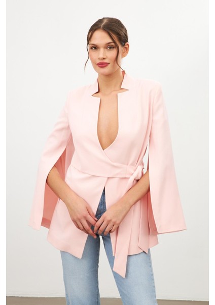 Pudra Kol Detaylı Belde Bağlama Detaylı Ceket fırsatları