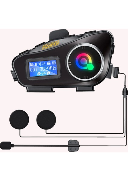 Always Q58 Max 500M Telsiz Mesafeli Motosiklet Kaskı Interkom Çift Sürücü Iletişimi Mp3 Fm Radyo