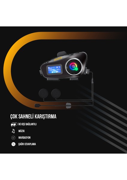 Always Q58 Max 500M Telsiz Mesafeli Motosiklet Kaskı Interkom Çift Sürücü Iletişimi Mp3 Fm Radyo indirimleri