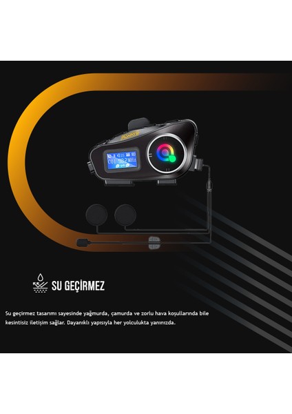 Always Q58 Max 500M Telsiz Mesafeli Motosiklet Kaskı Interkom Çift Sürücü Iletişimi Mp3 Fm Radyo