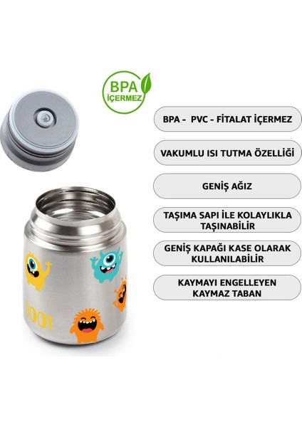 450ML Bebek Mama Saklama Termosu Vakumlu Çift Taraflı Termos fiyatları