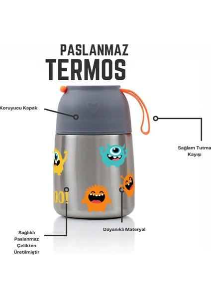 450ML Bebek Mama Saklama Termosu Vakumlu Çift Taraflı Termos modelleri