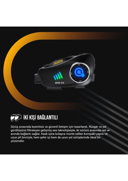 Q28 2x Intercom 500M Telsizli Kameralı Hd 1080P Ipx6 Su Geçirmez Intercom
