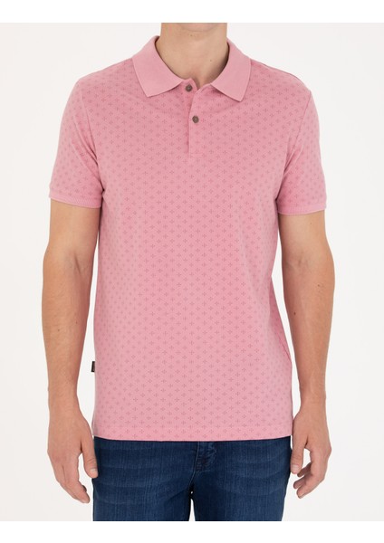 Erkek Pembe Slim Fit Polo Yaka Tişört 50273574-VR026
