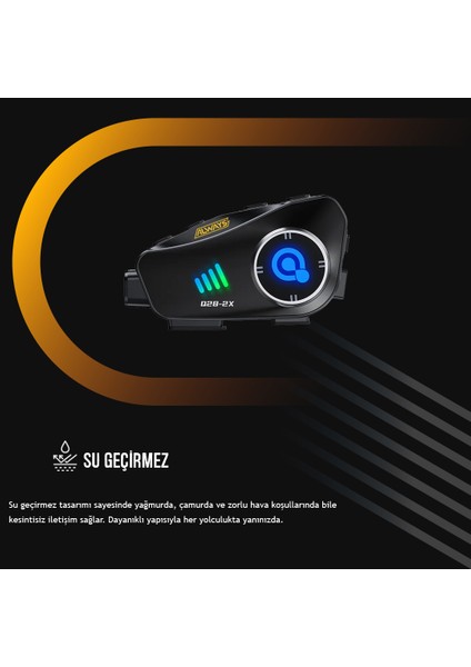 Q28 2x Intercom 500M Telsizli Kameralı Hd 1080P Ipx6 Su Geçirmez Intercom
