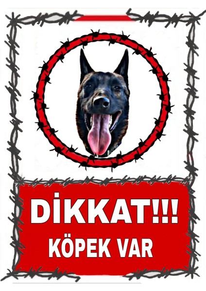 Retro Vintage Dikkat Köpek Var Ahşap Poster Tablo 20 x 30 cm