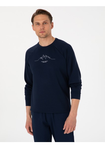 Erkek Lacivert Regular Fit Sweatshirt 50290611-VR033