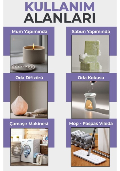 Lavanta Uçucu Yağ Buhurdanlık Esansı Konsantre Oda Kokusu Esans Buhur Yağı 30ML