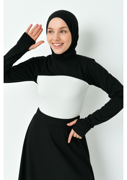 Balıkçı Parmaklı Boyunluklu Kolluk Tesettür Boyunluk Uzun Kollu Boyunluk Body Bluz Bolero