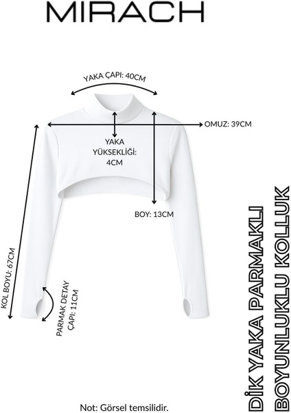 Balıkçı Parmaklı Boyunluklu Kolluk Tesettür Boyunluk Uzun Kollu Boyunluk Body Bluz Bolero