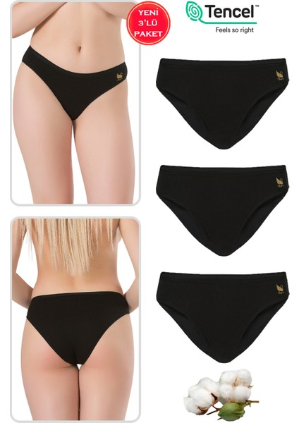 Özkan 23924 3'lü Paket Kadın Pamuklu Modal Esnek Yumuşak Slip Külot