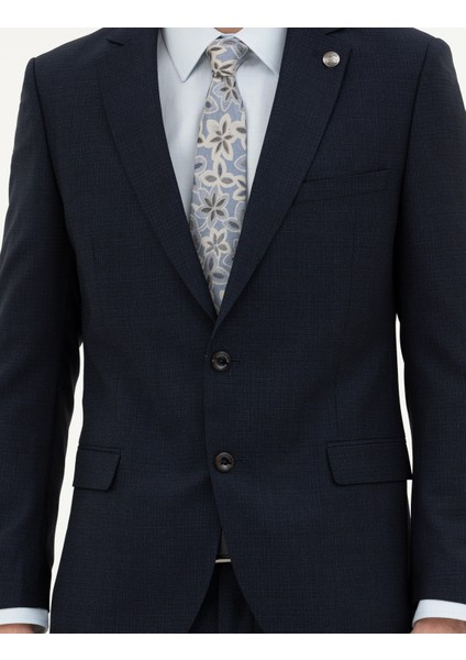 Erkek Lacivert Ex. Slim Fit Yün Takım Elbise 50285269-VR033