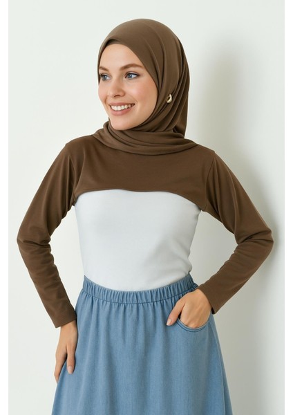 Sıfır Yaka Boyunluklu Kolluk | Uzun Kollu Tesettür Boyunluk Bodysuit Şık ve Rahat Tasarım