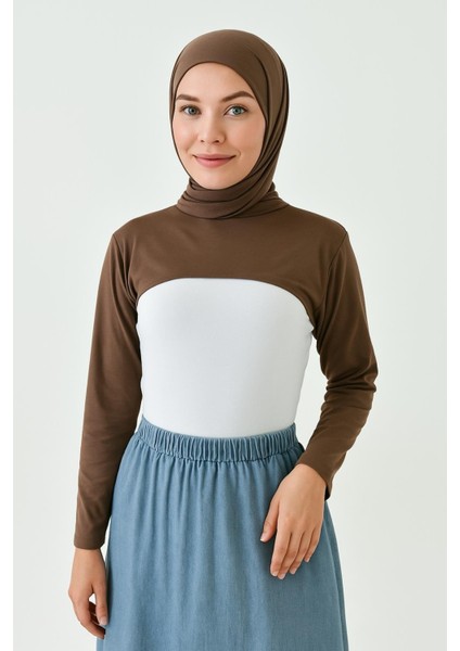 Sıfır Yaka Boyunluklu Kolluk | Uzun Kollu Tesettür Boyunluk Bodysuit Şık ve Rahat Tasarım