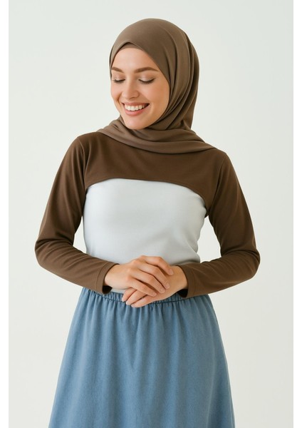 Sıfır Yaka Boyunluklu Kolluk | Uzun Kollu Tesettür Boyunluk Bodysuit Şık ve Rahat Tasarım