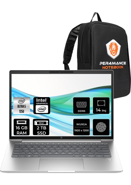 Probook 440 G11 Intel Core Ultra 5 125U 16GB 2tb SSD 14" Fhd+ Fdos Taşınabilir Bilgisayar & Per4 Çanta A23MQEAPN309