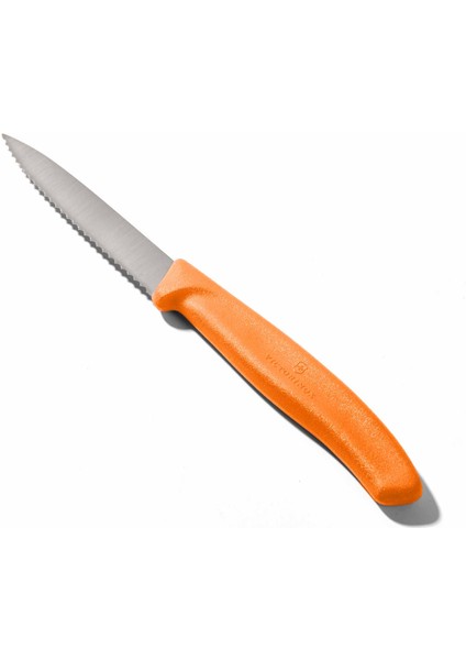 6.7636.L119 Tırtıklı Soyma Bıçağı - Turuncu - 8 cm