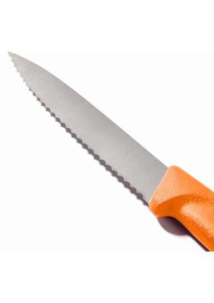 6.7636.L119 Tırtıklı Soyma Bıçağı - Turuncu - 8 cm
