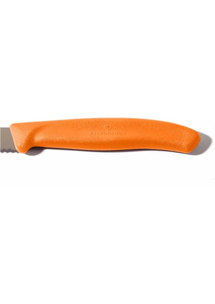 6.7636.L119 Tırtıklı Soyma Bıçağı - Turuncu - 8 cm