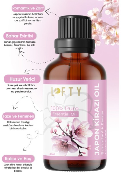 Japon Kiraz Çiçeği Uçucu Yağ Buhurdanlık Esansı Konsantre Oda Kokusu Esans Yağı 30ML