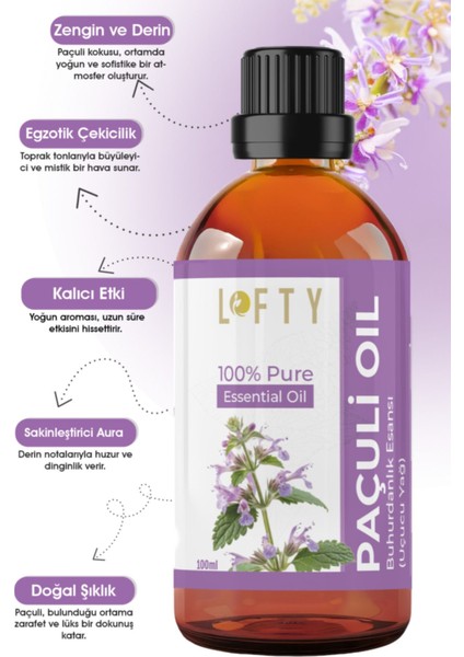 Paçuli Uçucu Yağ Buhurdanlık Esansı Oda Kokusu Uçucu Esansiyel Yağ Buhur Yağı 100ML
