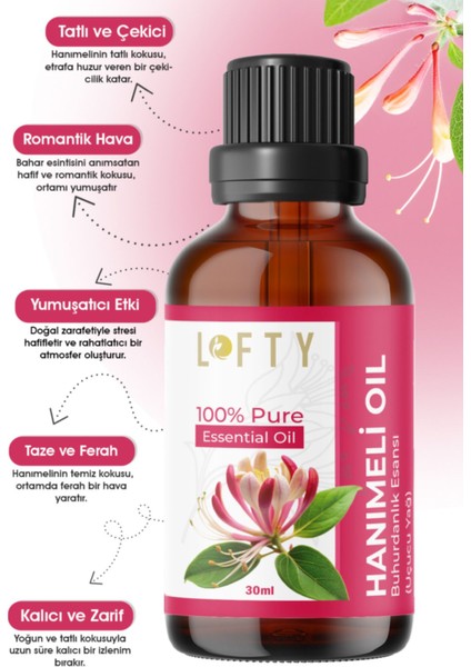 Hanımeli Uçucu Yağ Buhurdanlık Esansı Konsantre Oda Kokusu Esans Buhur Yağı 30ML