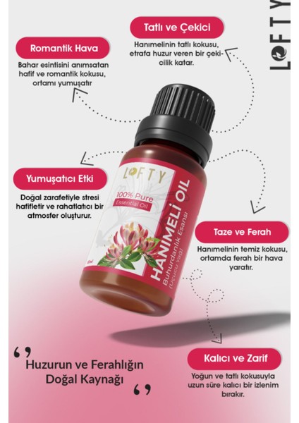 Hanımeli Uçucu Yağ Buhurdanlık Esansı Konsantre Oda Kokusu Uçucu Esans Buhur Yağı 10 ml