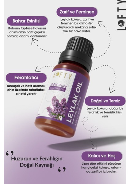 Leylak Uçucu Yağ Buhurdanlık Esansı Oda Kokusu 10 ml