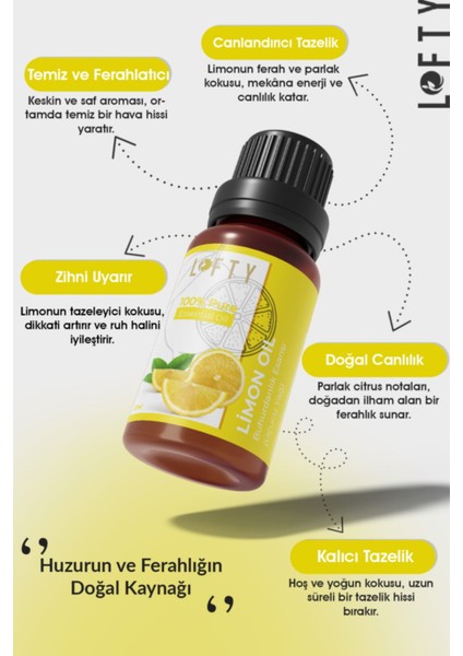 Limon Uçucu Yağ Buhurdanlık Esansı Oda Kokusu 10 ml