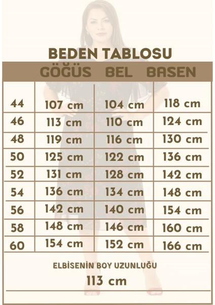 Büyük Beden Çalı Desenli Şifon Elbise indirimleri