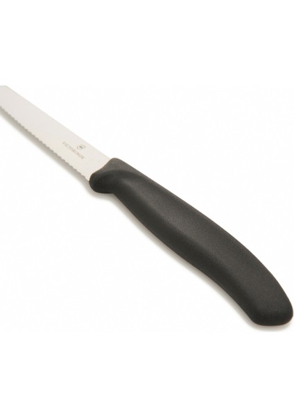 6.7733 Tırtıklı Soyma Bıçağı - Siyah - 10 cm
