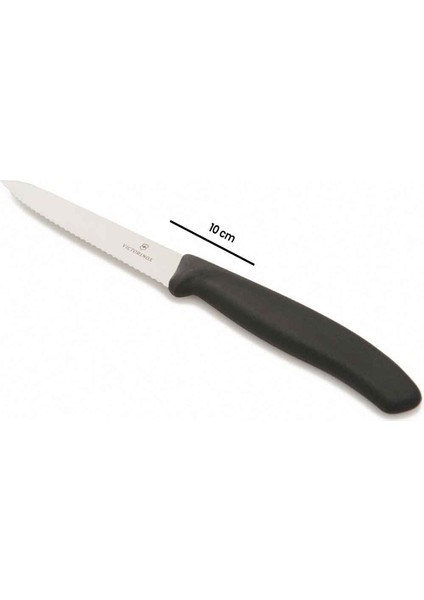 6.7733 Tırtıklı Soyma Bıçağı - Siyah - 10 cm