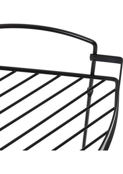 Teknotel 2 Katlı Lamalı Banyo Köşe Rafı - Siyah