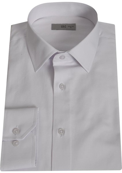 Beyaz Slim Fit Uzun Kol Gömlek