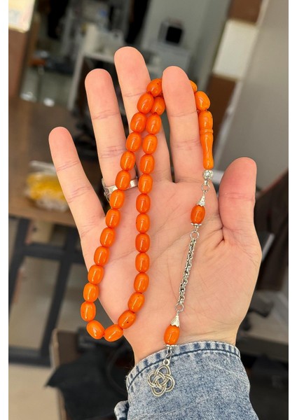 Güzel Çekimli Turuncu Renk Erkek İçin Tesbih