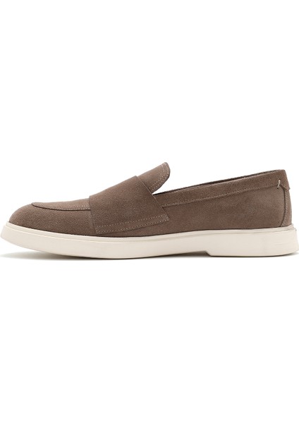 Erkek Bej Çift Tokalı Süet Deri Casual Loafer 25SFD750410 fiyatları