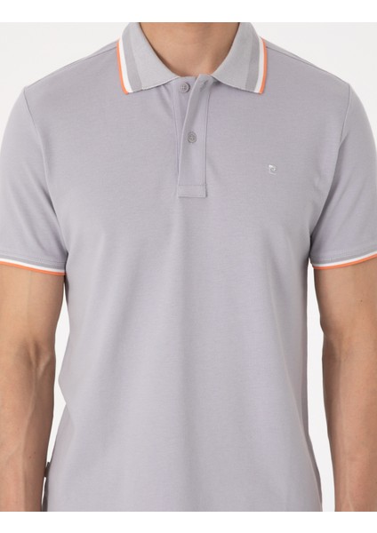Erkek Açık Gri Slim Fit Polo Yaka Tişört 50310203-VR001